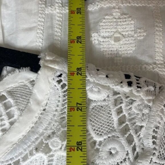 Sundance White Shadow Dance Open Crotchet Short Sleeve Top - Picture 10 of 10